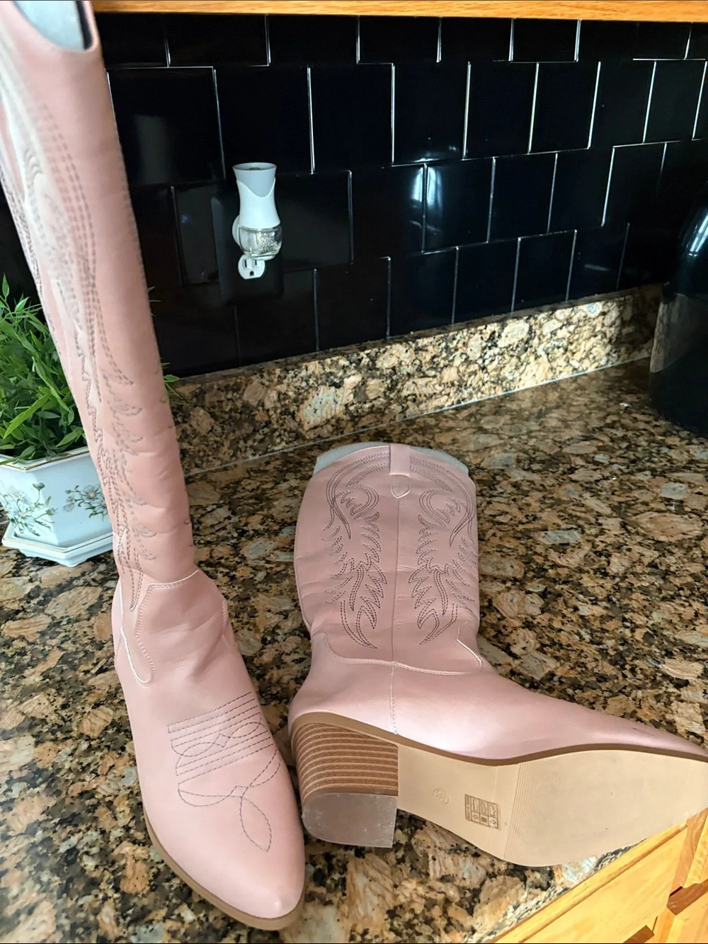 Women's Pink Knee-High Boots